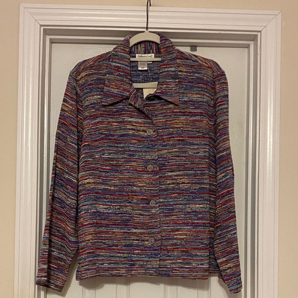 Womens Coldwater Creek‎ Multicolor Striped Blazer PXL